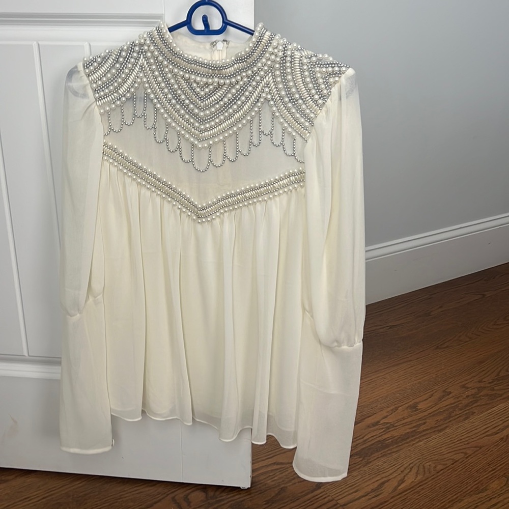 ASOS cream pearl top